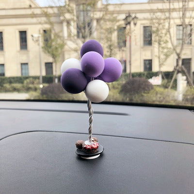Soft pottery color balloon car ornaments cute mini car light clay balloon cartoon car creative interior